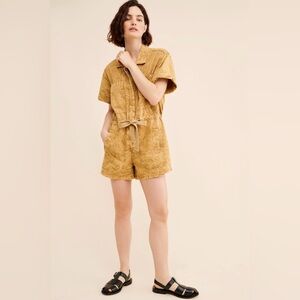 NWOT Free People Rhodes Chino Coverall Romper Onsie Size Large
